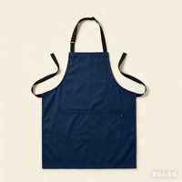Tablier de travail décontracté haut de gamme en toile de coton avec poches pour hommes et femmes, idéal pour la cuisine, la pâtisserie et la restauration