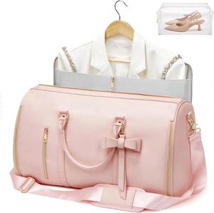 Échantillon gratuit : Grande valise de voyage Oxford à suspendre avec compartiment à chaussures, sac de sport convertible unisexe - Product Image 2
