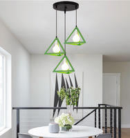 Lampe suspendue en fer industriel, forme de triangle, cube, tambour, pour restaurant, maison, salon, salle à manger, lampe décorative suspendue