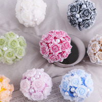 Nouvelles perles en argile douce en forme de rose lumineuse avec trous droits pour la création de chaînes de téléphone, de porte-clés et d'accessoires de sac DIY