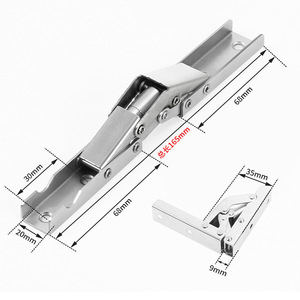 Charnière de meuble à 90 degrés, longue bande en acier laminé à froid, montage en surface avec vis, design minimaliste, installation facile - Product Image 2