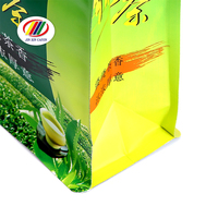 Sachets zip-lock refermables souples et écologiques personnalisés Sac alimentaire en plastique à fermeture éclair imprimé hélio pour emballage de thé vert