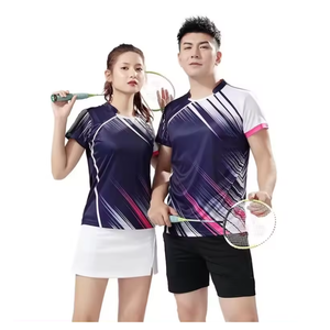 Özel üretici nefes hızlı kuru moda spor gömlek tenis özel süblimasyon Polyester Badminton kazağı Tops - Product Image 1