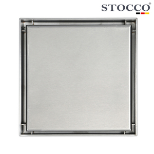 STOCCO 304 Scarico a pavimento rettangolare in acciaio inossidabile moderno invisibile inodore auto-chiusura rimovibile 100x100mm superficie lucida 5 - Product Image 4