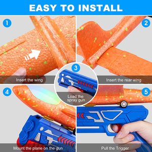 1 lanucher + 2 máy bay ngoài trời bay máy bay phóng đồ chơi 2 chế độ bay dẫn bọt tàu lượn catapult máy bay đồ chơi - Product Image 5