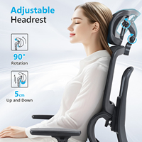 Chaise de bureau ergonomique en maille avec accoudoirs 3D, dossier réglable, repose-pieds et siège réglable en hauteur pour la maison/le bureau