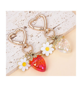Dễ thương dâu tây hướng dương trái tim <span class=keywords><strong>Keychain</strong></span> Túi xe <span class=keywords><strong>Keyring</strong></span> cho túi Mặt dây chuyền móc chìa khóa - Product Image 4