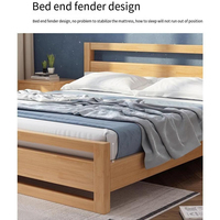 Lit double en bois massif de style japonais moderne américain, taille Queen, fabriqué en Chine par Haavk, durable et écologique, meubles de chambre à coucher