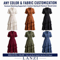 Robe décontractée blanche sur mesure pour femme, manches courtes, col en V, mélange de lin, longueur midi, grande taille, élégante, pour l'été – Fabricant