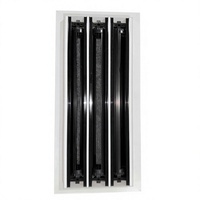 Grille d'aération linéaire en alliage d'aluminium moderne pour systèmes CVC extérieurs, à lames réglables multi-longueurs, pour entrepôts et ateliers