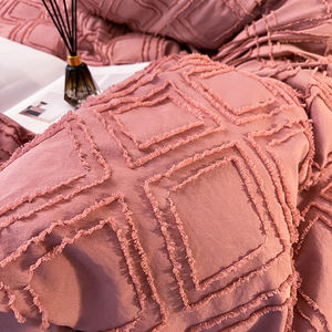 Set di Biancheria da Letto di Lusso Geometrico <span class=keywords><strong>Rosa</strong></span> in Microfibra con <span class=keywords><strong>Copripiumino</strong></span> a Fiori, 4 Pezzi per Casa e Hotel - Product Image 5