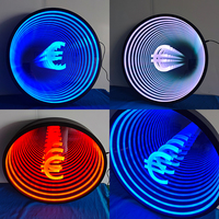 Miroir tunnel décoratif de salle de bain et de salle de sport moderne de luxe en gros avec LED 3D à effet infini et anti-buée personnalisé