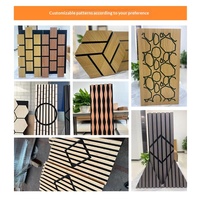 Panneaux acoustiques en fibre de polyester écologique pour le commerce extérieur, avec lattes en MDF et placage bois, pour la décoration murale des salles de conférence