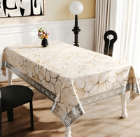 Nappe de table de luxe en PVC craquelé turquoise doré, tailles personnalisées, imprimée, imperméable, anti-taches, écologique, protection de table de banquet