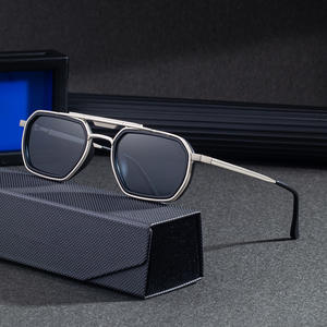 KSL-98414 Lunettes de soleil carrées pour hommes, monture noire, protection UV400, monture en plastique et métal, pare-soleil de classe 2 pour utilisation en extérieur - Product Image 2