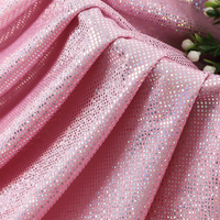 Stock de lots de verre sattré brillant hologramme irisé feuille métallique tissu poly spandex extensible dans les 4 sens jupe de danse tissu de maillot de bain