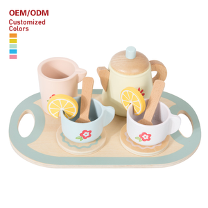 Deluxe Wooden Afternoon Tea Pretend Play Set with Dessert Tray Teacups and Cakes Imaginative Role Playing for Toddlers and Kids - Product Image 1