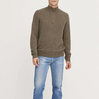 Pull en pur cachemire de haute qualité en tricot solide à demi-fermeture éclair pull en cachemire chaud personnalisé pour hommes