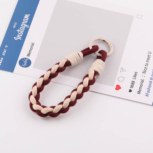 Two Tone Braided Wristband Phone <b>Lanyard</b> Middle Size Keychain DIY Jewelry Accessory - Product Image 5