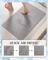 Tapis de bain en diatomite doux, tapis de salle de bain avec logo personnalisé, antidérapant, séchage rapide, super absorbant