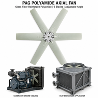 Pale de ventilateur axial en polyamide renforcé de fibre de verre PAG, 6 pales, angle réglable, générateurs, échangeur de chaleur