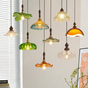 Ensemble de table de <span class=keywords><strong>restaurant</strong></span> de style campagnard français et propre, lustre en verre, maison d'hôtes rétro américaine, couleur bois de noyer cuivre - Product Image 1