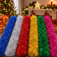 Guirlande de Noël colorée en PE épais, ruban métallique pour arbre, porte, fenêtre, fête, décoration de vacances, fournisseur en gros