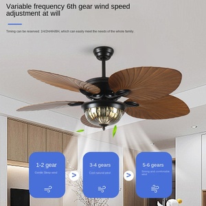 Hiện đại <span class=keywords><strong>DC</strong></span> Đồng Brown LED Glass quạt trần với 5 Blades không thấm nước ABS cơ thể USB & gas điều khiển từ xa cho phòng khách sử dụng - Product Image 4