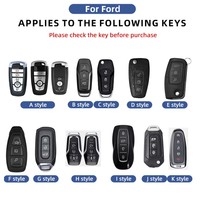 Étui pour clé de voiture en alliage de zinc et cuir pour Ford Mustang, F-150 Raptor, Taurus, Explorer, coque de protection pour clé de voiture à distance, accessoires de voiture