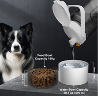 Pawty Global Bouteille d'eau pour chien 3-en-1 pour l'extérieur, 1,5 L, anti-fuite, distributeur de nourriture et d'eau pour animaux de compagnie, avec bol à boire pour chiens