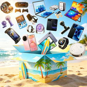 Boîte mystère électronique 2 pièces avec ordinateur portable, tablette, montre connectée, tracker d'activité, humidificateur et autres produits technologiques aléatoires - Product Image 1