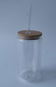 Vente en gros verres à bière droits avec couvercle et paille 12oz 16oz 20oz verres à eau vierges pour Sublimation - Product Image 4