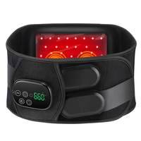 Ceinture de massage électrique sans fil Eveekon pour soulager les douleurs musculaires du dos, ceinture de massage chauffante pour la taille avec luminothérapie et vibrations