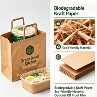 Emballage à emporter en papier kraft de haute qualité, écologique, biodégradable, avec logo personnalisé, pour restaurants, supermarchés, pizzas