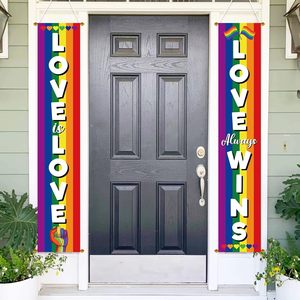 Striscione Progress Pride per Portico, Decorazione per il Mese del Pride di Giugno, Arcobaleno LGBTQ, per Porta d'Ingresso, Parete, Interni ed Esterni, Sfondo per Photo Booth - Product Image 4