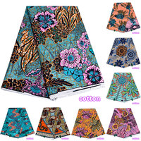 Bahan Pakaian Nasional Tradisional 100% Katun Murni Batik Cetak Dua Sisi Kain Berlapis Perunggu Kain Cetak Lilin Ankara