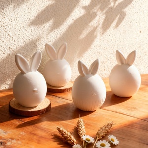 แม่พิมพ์ซิลิโคนรูปกระต่ายไข่ไร้หน้า สำหรับทำเทียนหอม ของตกแต่งหัวกระต่ายสำหรับเทศกาลอีสเตอร์ แม่พิมพ์ซิลิโคนสำหรับทำสบู่ - Product Image 2