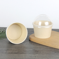 Tasse en papier jetable écologique, 10 pièces, 4oz 6oz 8oz 12oz 16oz 20oz 26oz, pour la crème glacée, le yaourt et les aliments froids faits par Double doublure en PLA