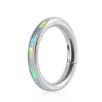Bijou de piercing unisexe en Titane G23 avec Opale de feu pour cartilage, septum, clicker, anneau de nez, segment, hélix, daith