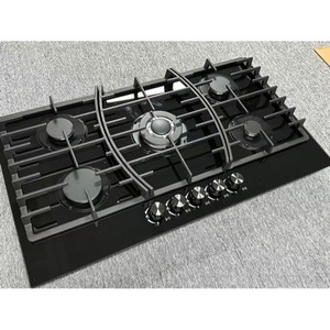 Table de cuisson à gaz encastrable 36 pouces, surface en verre trempé noir, facile à nettoyer, usage domestique - Product Image 2