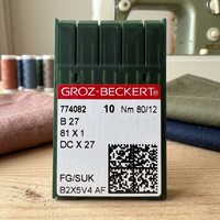 Aiguilles de machine à coudre surjeteuse industrielle Groz-Beckert B27 SKL taille 80/12 DCx27 en acier pour tissus élastiques