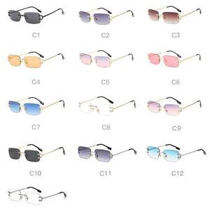 Gafas de Sol Cuadradas con Marco Metálico Retro Personalizadas con Logotipo para Hombre y Mujer, Gafas de Sol Rectangulares sin Montura con Protección UV400 - Product Image 6