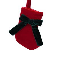 Nouvelle Décoration de Noël en Tissu Velours à Paillettes avec Nœud, pour Cheminée, Escalier, Fenêtre, Ornement Suspendu