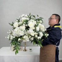 Boule de fleurs artificielles personnalisée, nouvelle collection, haute qualité, en soie artificielle, pour centres de table de mariage
