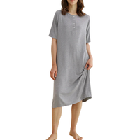 Vente d'usine robes de nuit pour femmes chemise de nuit en bambou robe de nuit en coton pour femmes robe de nuit en coton modal pour femmes