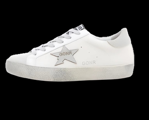 Nuove <span class=keywords><strong>Sneakers</strong></span> <span class=keywords><strong>Donna</strong></span> Classiche Primaverili Super Goose <span class=keywords><strong>Bianche</strong></span> Glitterate con Suola Dorata - Design Elegante e Sottile - Product Image 5