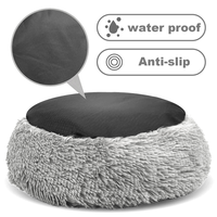 Lit de Luxe Grand Personnalisé pour Chat et Chien, Coussin Lavable Doux Moelleux Motif Uni en Peluche, Lit Donut pour Chien, Accessoires en Fausse Fourrure