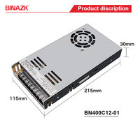 Alimentation électrique de refroidissement par ventilateur de haute qualité BINAZK 400W 12V 33A pour armoire LED