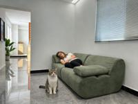 Pouf convertible d'angle de bureau, gain de place, mobile, avec coussin, canapé compressible, moderne, minimaliste, pour villa, coin de sieste relaxante