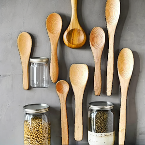 7.5cm Modern Eco-Friendly Bamboo Tableware Ice Cream Jam <b>Small</b> Coffee Honey Salt Spice Seasoning <b>Spoon</b> Scoop - Product Image 2